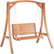 NOVARA  - Schommelbank - Donkere houtkleur - Larikshout