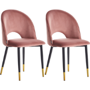 MAGALIA - Eetkamerstoelen set - Roze - Fluweel