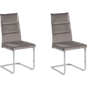 ROCKFORD - Eetkamerstoel - Grijs - Fluweel