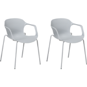 ELBERT - Eetkamerstoel - Lichtgrijs - Synthetisch materiaal