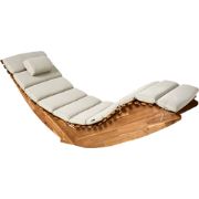 BRESCIA PREMIUM - Ligstoel - Bruin/Taupe - Acaciahout