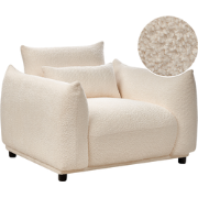 JAMSA - Fauteuil - Gebroken wit - Bouclé