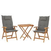 JAVA - Bistroset voor 2 - Lichte houtkleur /Grafietgrijs - Acaciahout