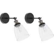 LOVAT - Wandlamp set van 2 - Zwart  - Metaal