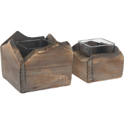 PLATEROS - Kandelaar - Donkerbruin - Dennenhout