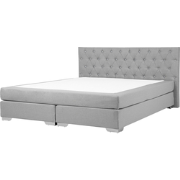 DUCHESS - Boxspring - Lichtgrijs - 180 x 200 cm - Polyester