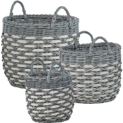 GEFIRA - Plantenbak set van 3 - Gebroken wit - PE rotan