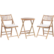 SAVELLETRI - Bistroset voor 2 - Gebroken wit - Bamboehout