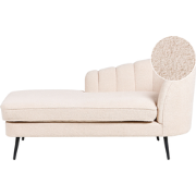 ALLIER - Chaise longue - Lichtbeige - Rechterzijde - Bouclé