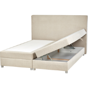 MINISTER - Boxspringbed - Lichtbeige - 180 x 200 cm - Polyester