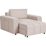 INNVIK - Chaise Longue - Lichtbruin - Polyester
