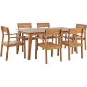 FORNELLI  - Tuinset voor 6 - Lichte houtkleur - Acaciahout