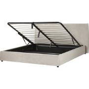 LAVAUR - Bed met opbergruimte - Taupe - 180 x 200 cm - Fluweel