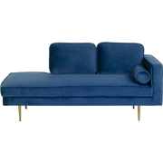 MIRAMAS - Chaise longue - Marineblauw - Rechterzijde - Fluweel