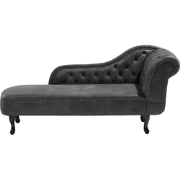 NIMES - Chaise longue - Donkergrijs - Rechterzijde - Kunstsuède