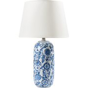 AIBONITO - Tafellamp - Wit/Blauw - Porselein/Linnen