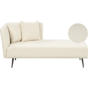 RIOM - Chaise longue - Gebroken wit - Linkszijdig - Bouclé