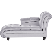 LORMONT - Chaise longue - Lichtgrijs - Rechterzijde - Fluweel