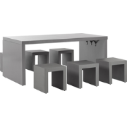 TARANTO  - Tuinset 6-zits u-vorm - Grijs - Vezelcement