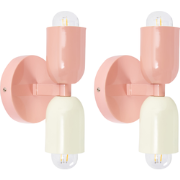 TOPI - Wandlampen set van 2 - Pastelroze - Metaal