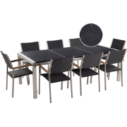 GROSSETO  - Tuinset voor 8 - Driedelig - Zwart - Graniet