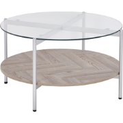 LOVELL - Salontafel - Donkerbruin/Zilver - Hout