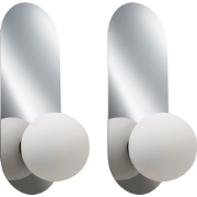 LEISI - Wandlampen set van 2 - Zilver - Opaalglas