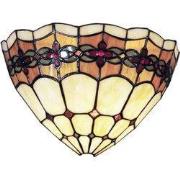 Lumilamp Wandlamp Tiffany Beige Bruin Glas Roos