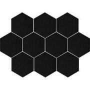 QUVIO Vilten memobord hexagon set van 10 - Zwart