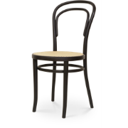 Vienna Thonet No. 14 houten bistrostoel zwart - met rotan zitting