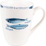 Clayre & Eef Mok Wit Blauw Porselein Vissen