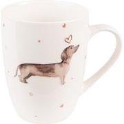 Clayre & Eef Mok Beige Bruin Porselein Teckel