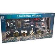 Kerstdorp poly met verl 25- delig excl. batterijen