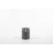 Rustic Wax Candle Moving Flame 7,5X10Cm Grey 3 X Aaa