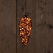Glass Pinecone Antique Gold 20X9Cm 15Led Classic Warm /