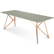 Tink table houten eettafel whitewash - met linoleum tafelblad dark oli...