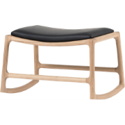 Dedo footstool - whitewash voetenbank met dakar leather black