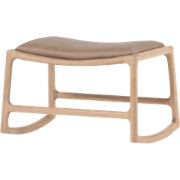 Dedo footstool - whitewash voetenbank met dakar leather stone