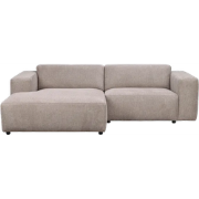 Willard gestoffeerde 3-zits hoekbank beige - links - 234 cm