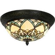 Lumilamp Plafondlamp Tiffany Beige Blauw Glas