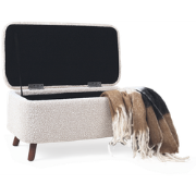 Julia bankje met opbergruimte bouclé beige - 83 x 41 cm