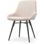 Nena-Isa eetkamerstoel beige - zwart houten onderstel