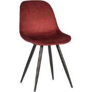 LABEL51 Eetkamerstoel Capri - Rood - Fluweel - Black Frame