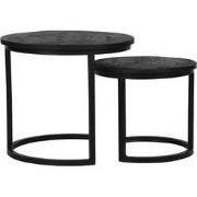 LABEL51 Salontafel Duo - Zwart - Mangohout - 50 cm