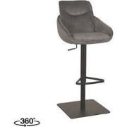 LABEL51 Barkruk Beauty - Antraciet - Cosmo - Zithoogte 56-82