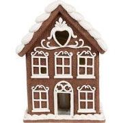 Clayre & Eef Gingerbread house met LED Bruin Polyresin