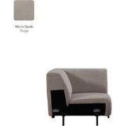 LABEL51 Bank Nero - Taupe - Micro Suede - Hoek