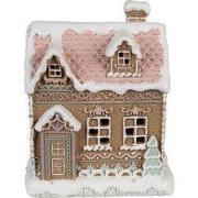 Clayre & Eef Gingerbread house met LED Bruin Polyresin
