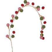 Clayre & Eef Kerstslinger Guirlande Rood Groen Kunststof