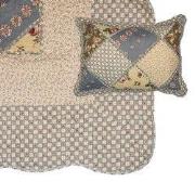 Clayre & Eef Bedsprei Groen Beige Polyester